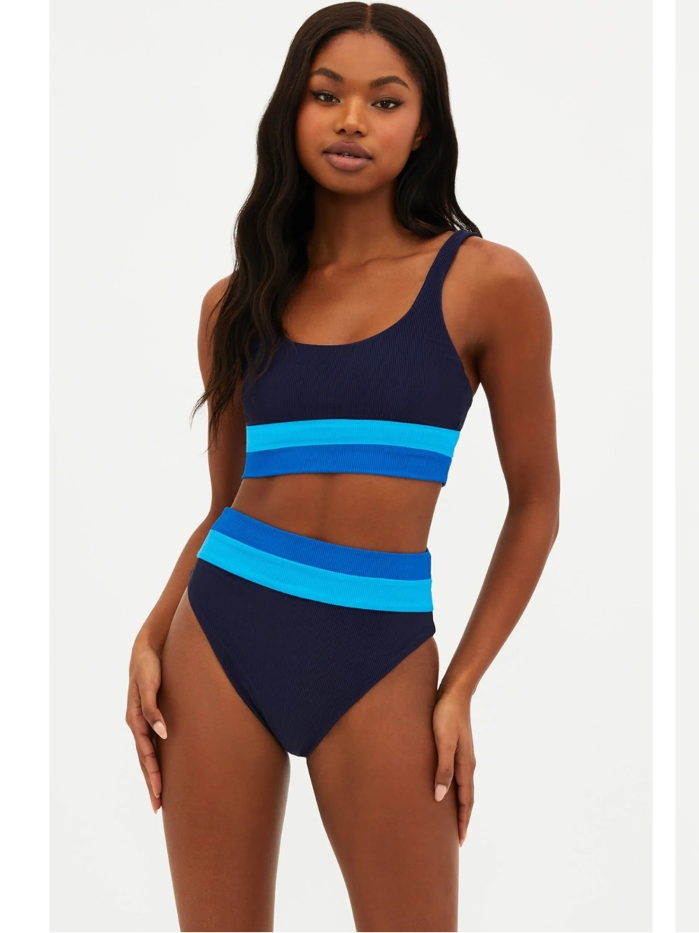Beach Riot Mackenzie Top Marine Colorblock NWOT
